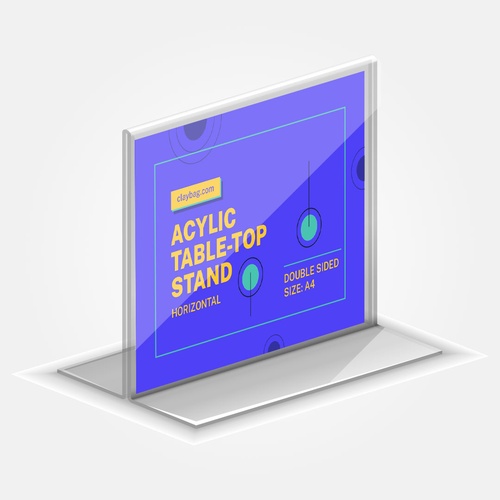 Double Sided Acrylic Table Top Stand- Horizontel — Custom branded marketing essentials from ClayBag