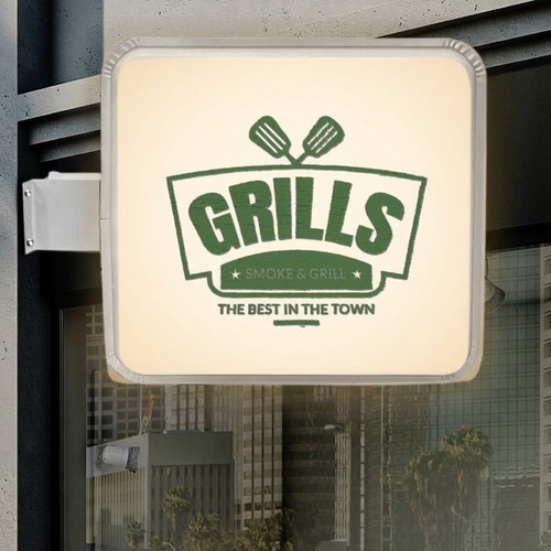 BackLit Flange - Square Loliypop Signage — Custom branded all products from ClayBag