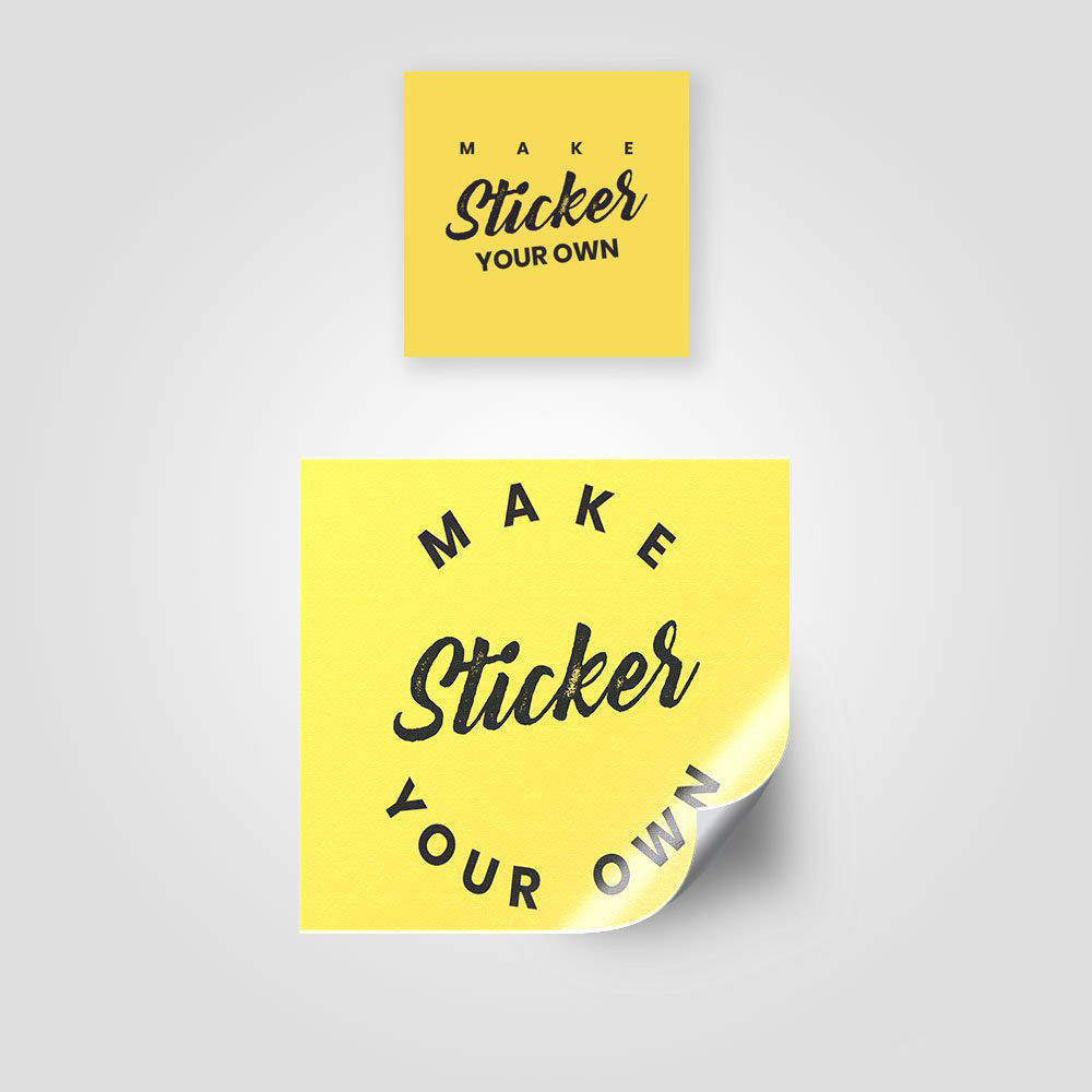 Square Non Tearable Stickers — Custom branded all products from ClayBag