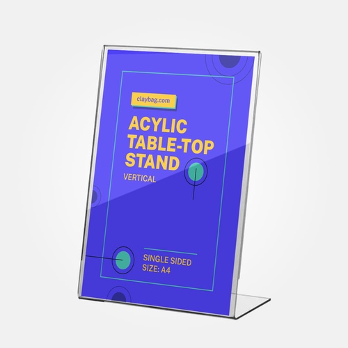 L Shaped Acrylic Table Top Display -Vertical