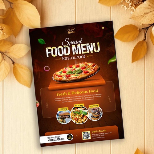 Menu Card (300 GSM) — Custom branded marketing essentials from ClayBag