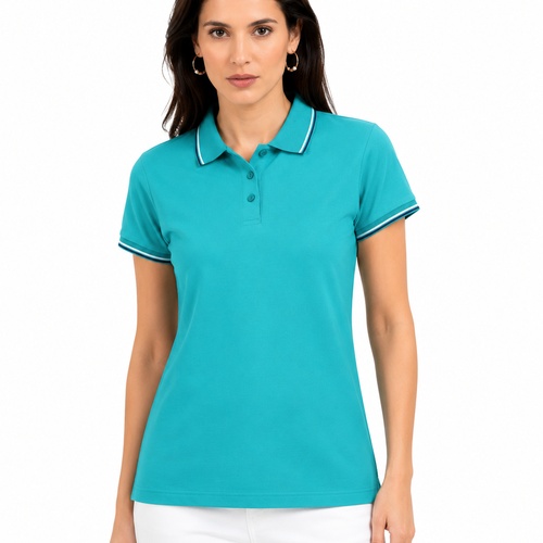 UCB Lycra Womens Polo T-Shirt — Custom branded apparel from ClayBag