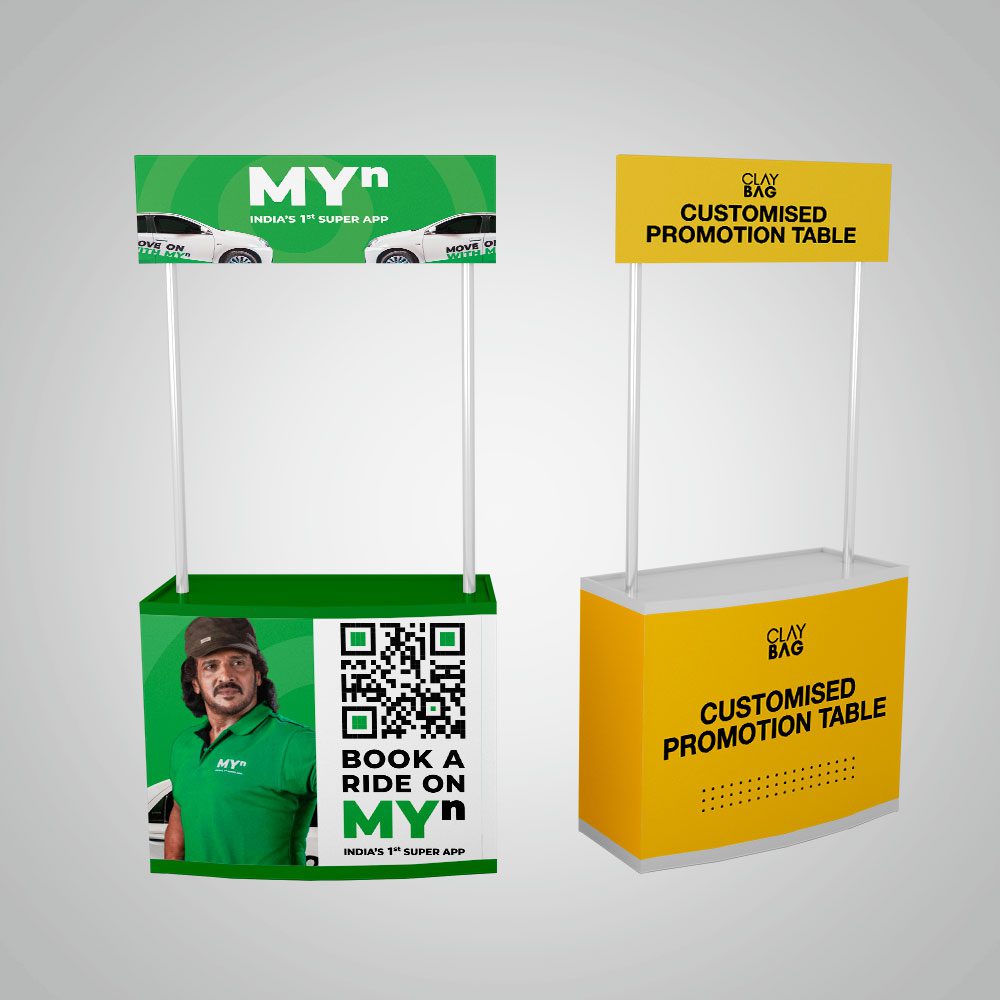 Customized Promo Table — Custom branded outdoor solutions from ClayBag