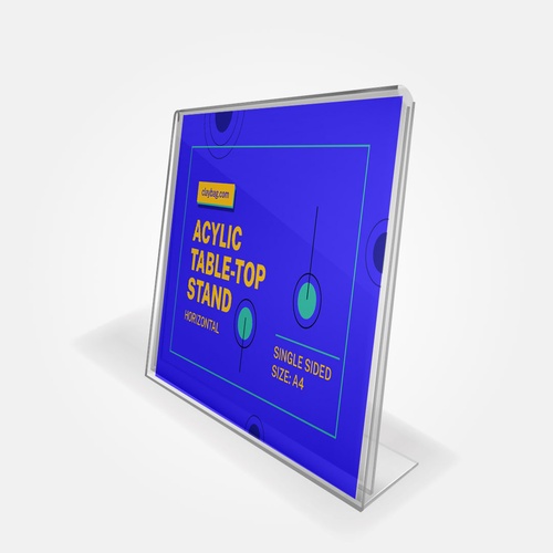 L Shaped Acrylic Table Top Display- Horizontal — Custom branded marketing essentials from ClayBag