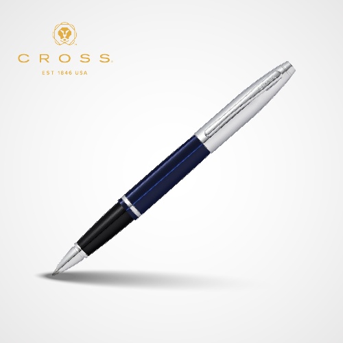 Calais Chrome / Blue Ballpoint Pen AT0112-3 — Custom branded pens from ClayBag