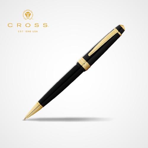 Bailey Light Black Resin Ballpoint Pen With Gold Plate A AT0742-9 — Custom branded pens from ClayBag