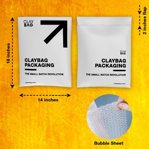 Courier Bubble Bags - 14in x 18in — Custom branded packaging from ClayBag