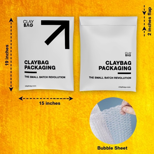 Courier Bubble Bags - 15in x 19in — Custom branded packaging from ClayBag