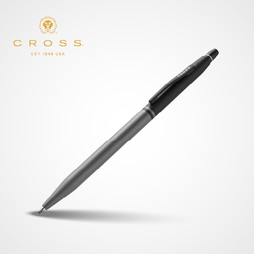 Click™ Tuxedo Satin Metallic Gray Ballpoint Pen AT0622-127 — Custom branded pens from ClayBag
