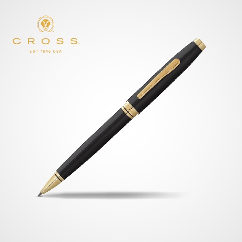 Coventry Black Lacquer With Gold Appointments Ballpoint Pen AT0662-11 — Custom branded pens from ClayBag