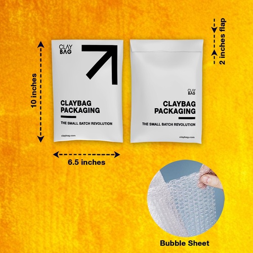 Courier Bubble Bags - 6.5in x 10in — Custom branded packaging from ClayBag