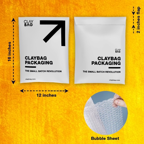 Courier Bubble Bags - 12in x 16in — Custom branded packaging from ClayBag